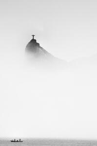 Umělecká fotografie Cristo in the mist, Trevor Cole, (26.7 x 40 cm)