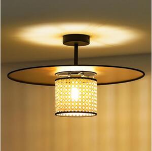 Duolla - Přisazený lustr TOKYO RATTAN 1xE27/15W/230V pr. 50 cm zlatá/ratan