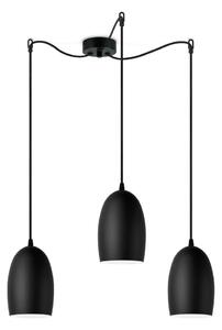 Černé trojramenné závěsné svítidlo Sotto Luce UME Matte, ⌀ 14 cm