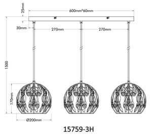 Globo 15759-3H - Lustr na lanku MIKA 3xE27/40W/230V