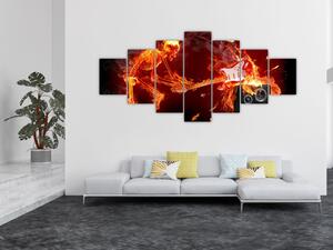 Obraz - Hudba v plamenech (210x100 cm)
