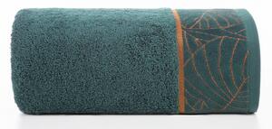Tmavě tyrkysový ručník LILI2 s bordurou Rozměr: 50 x 90 cm