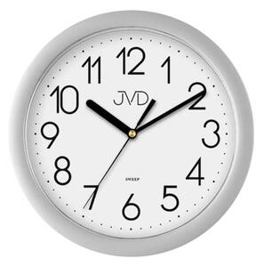 Plastové netikající tiché hodiny JVD sweep HP612.7 - metalická stříbrná