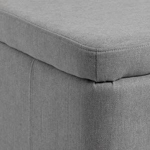Šedá čalouněná lavice Somcasa Zurich 120 cm s úložným prostorem