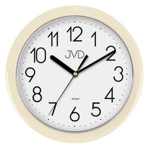 Béžové plastové nástěnné netikající tiché hodiny JVD sweep HP612.15