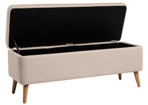 Béžová čalouněná lavice Somcasa Zurich 120 cm s úložným prostorem
