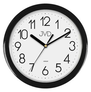 Černé moderní nástěnné netikající hodiny JVD sweep HP612.3