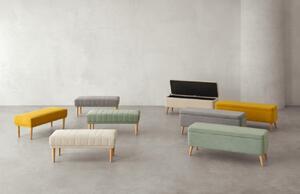 Béžová čalouněná lavice Somcasa Zurich 120 cm s úložným prostorem