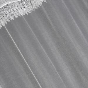 Bílá záclona na kroužcích SARI s ozdobnou krajkou 350x250 cm