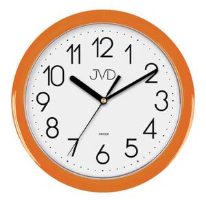 JVD Moderní oranžové dětské nástěnné netikající tiché hodiny JVD sweep HP612.11