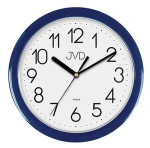 JVD Modré plastové nástěnné netikající tiché hodiny JVD HP612.17