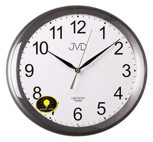 Tmavě šedé netikající tiché nástěnné hodiny JVD HP663.8
