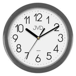 Šedé plastové nástěnné netikající tiché hodiny JVD sweep HP612.14