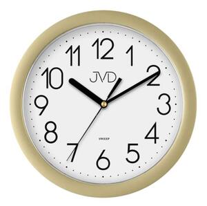 Plastové netikající tiché hodiny JVD sweep HP612.26 - zlatá