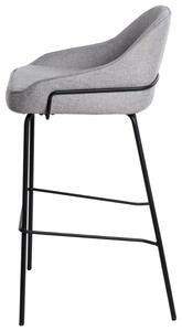 Šedá čalouněná barová židle Somcasa Louis 76,5 cm