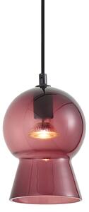 Retro závěsná lampa černá s fialovým sklem pro 1-fázový kolejnicový systém - Iconic Bell