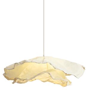 Japandi hanglamp beige met stoffen kap 80cm - Papel