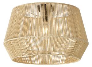 Stropní lampa černá s béžovým lanovým stínidlem 50/50/30 - Cyl