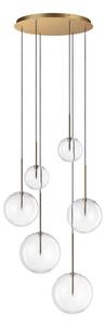 Ideal Lux - LED Lustr na lanku EQUINOXE 6xG4/2W/230V pr. 65 cm mosaz/čirá