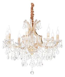 Ideal Lux - Křišťálový lustr na řetězu NAPOLEON 8xE14/40W/230V pr. 67 cm zlatá