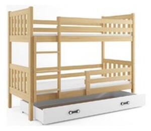 Dětská patrová postel CARINO s úložným prostorem 80x160 cm - borovice Zelená