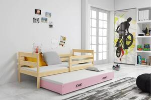 Dětská postel s výsuvnou postelí ERYK 190x80 cm Borovice Ružové
