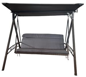 Rojaplast RATTAN zahradní houpačka HNĚDÁ
