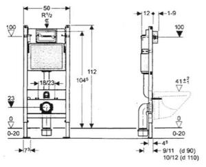 Geberit DUOFIX BASIC 112 cm, SPK UP100 + DELTA 25 bílá + sada zvukové izolace112 cm, SPK UP100 + DELTA 25 matný chrom + sada zvukové izolace