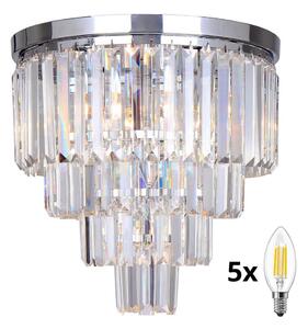 Brilagi - LED Křišťálové stropní svítidlo MOZART 5xE14/40W/230V lesklý chrom