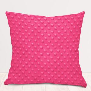 Biante Dětský povlak na polštář Minky 3D puntíky MKP-009 Fuchsiový 30 x 50 cm