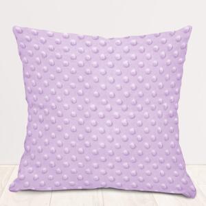 Biante Dětský povlak na polštář Minky 3D puntíky MKP-002 Fialový lila 30 x 50 cm