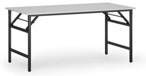 Konferenční stůl FAST READY s černou podnoží, 1600 x 800 x 750 mm, bílá