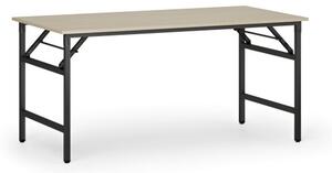 Konferenční stůl FAST READY s černou podnoží, 1600 x 800 x 750 mm, bříza