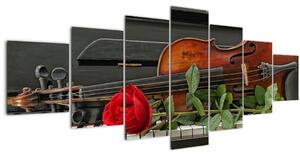 Obraz - Vzpomínka na hudebníka (210x100 cm)