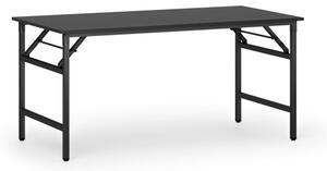 Konferenční stůl FAST READY s černou podnoží, 1600 x 800 x 750 mm, grafit