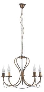 ONLI - Lustr na řetězu CANDELA 5xE14/6W/230V bronzová