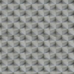 3D geometrická vliesová tapeta na zeď, stříbrná, 20018, New Tekko, Emiliana Parati