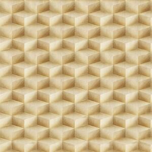 3D geometrická vliesová tapeta na zeď, zlato-béžová, 20016, New Tekko, Emiliana Parati