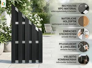 WPC plot CARMENO - 1x šikmý prvek - černý