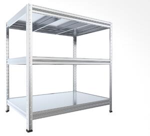 Kovový regál Biedrax 35 x 90 x 90 cm, pozink, 3 police plech, nosnost 150 kg na polici