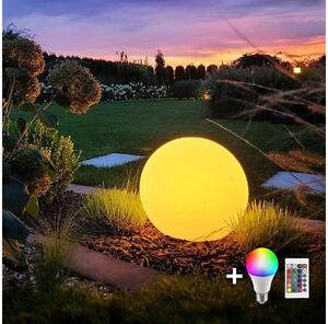 LED RGB Stmívatelná venkovní lampa GLOBO 1xE27/8,5W/230V pr. 30 cm IP44 + DO