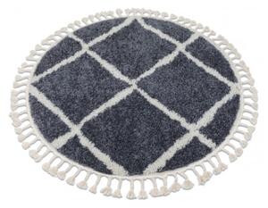 Koberec BERBER CROSS B5950 kruh šedý / bílý Fredzle berber marokánský