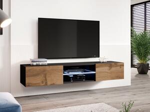 TV stolek Zigo Glass 180, Osvětlení: bez osvětlení, Barva: černý / wotan Mirjan24 5903211062728