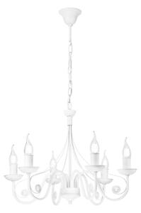 Lustr na řetězu DONATO 6xE14/40W/230V bílá