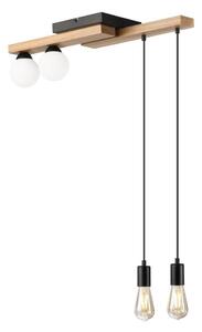 Lustr na lanku CORTINA 2xE27/15W/230V + 2xG9/5W/230V černá/dub
