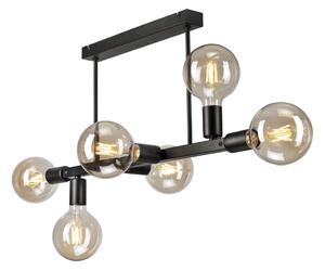 Lustr na tyči ASTRID 6xE27/60W/230V černá