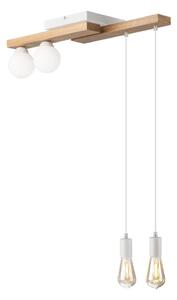 Lustr na lanku CORTINA 2xE27/15W/230V + 2xG9/5W/230V bílá/dub