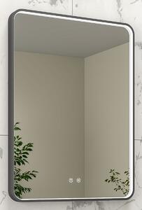 EBS Deira Zrcadlo hranaté 60x80 cm, kartáčovaná černá DEIRAZ6080LEDSBBK