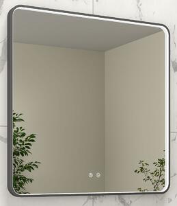 EBS Deira Zrcadlo hranaté 80x80 cm, kartáčovaná černá DEIRAZ8080LEDSBBK