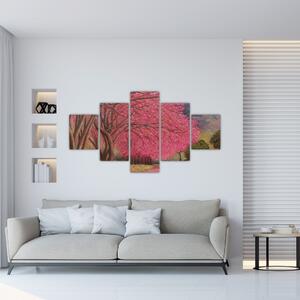 Obraz rozkvetlých stromů (125x70 cm)
